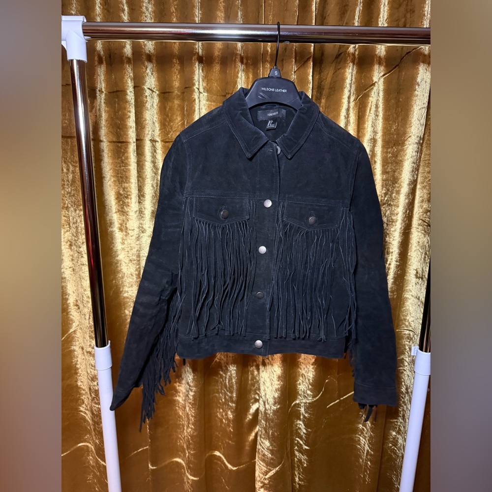 Forever 21 fringe leather jacket